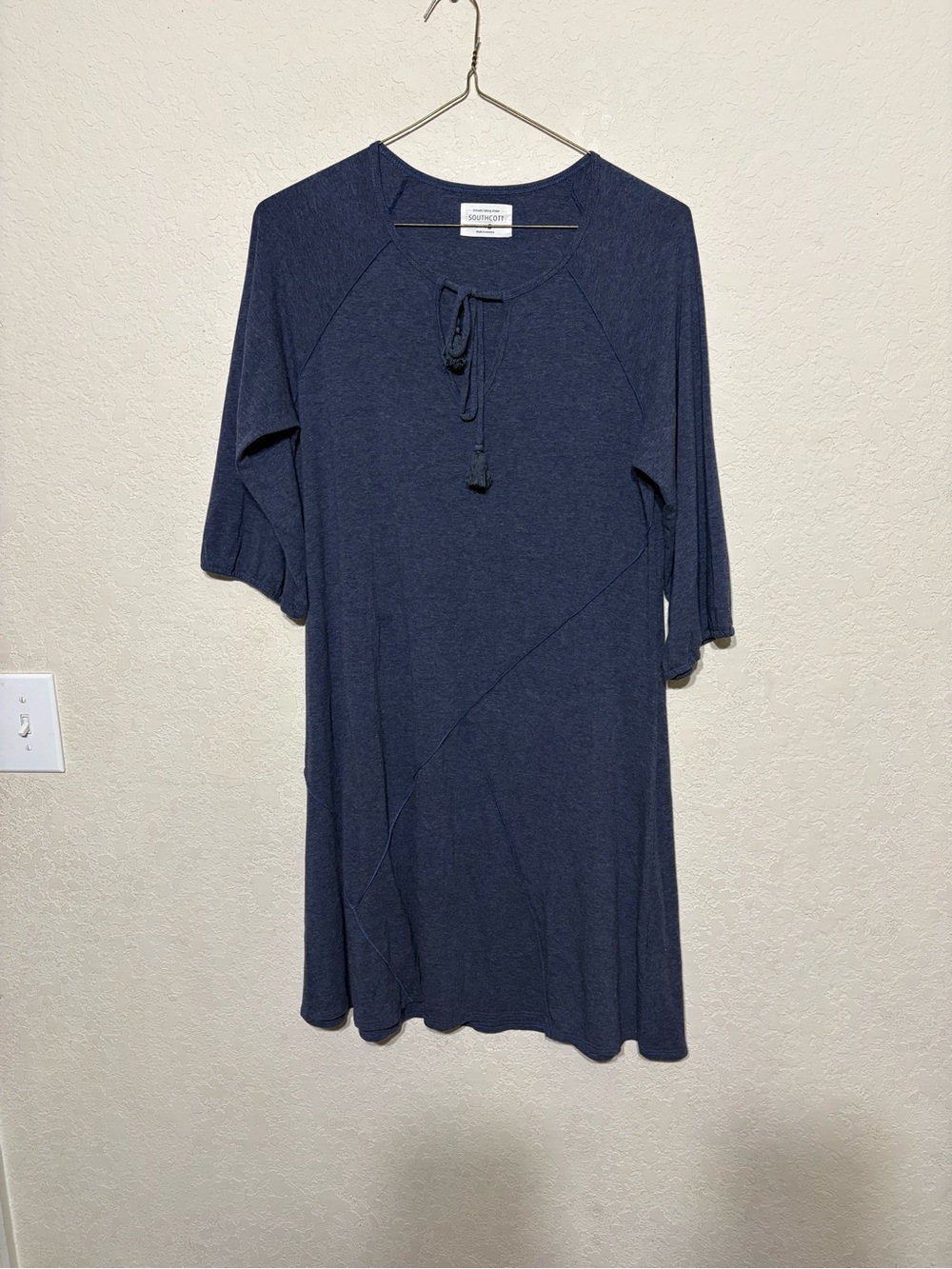 SOUTHCOTT Navy Tie-Front Midi Dress